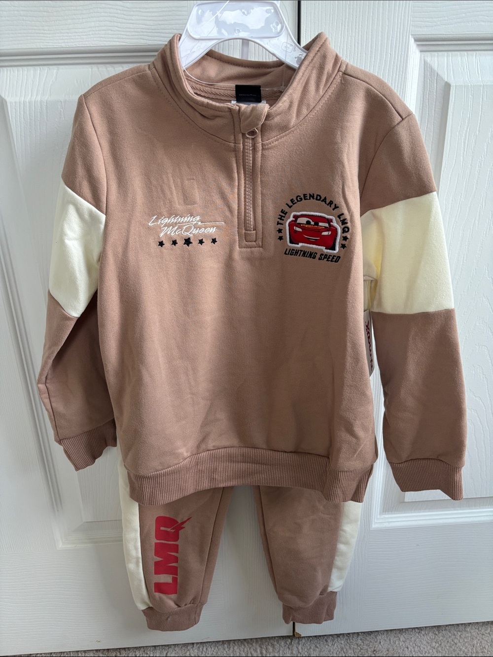 Disney Kids Brown and Cream Lightning McQueen Matching Set
